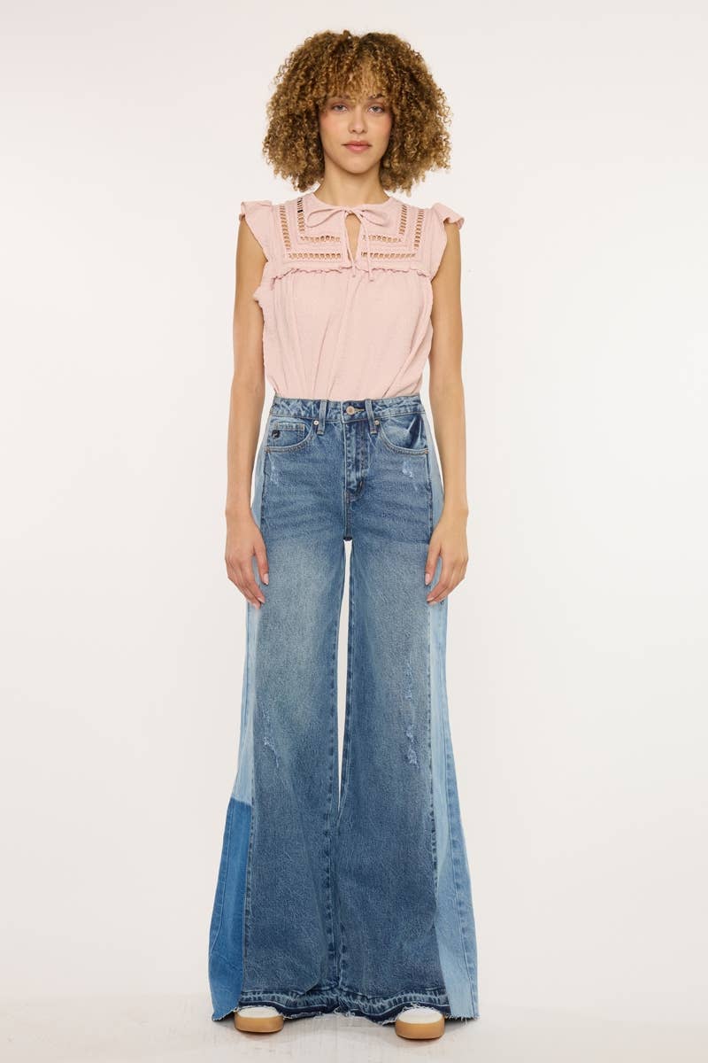 HIGH RISE WIDE LEG JEANS-KC5521M: MEDIUM / 11/29