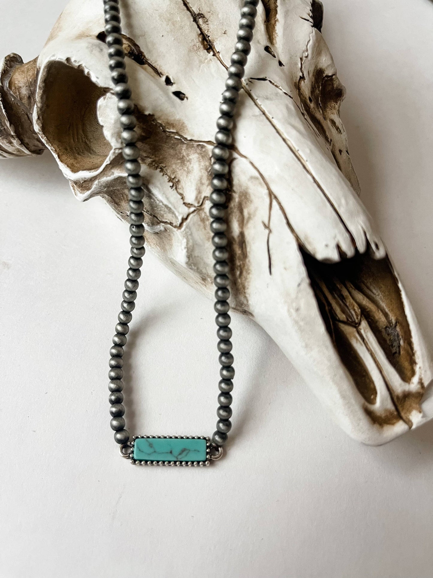 Western Turquoise Bar Choker Necklace