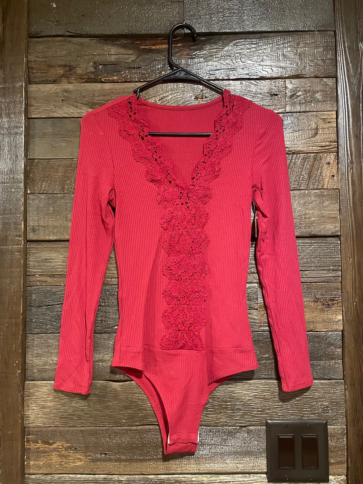 Red lace bodysuit