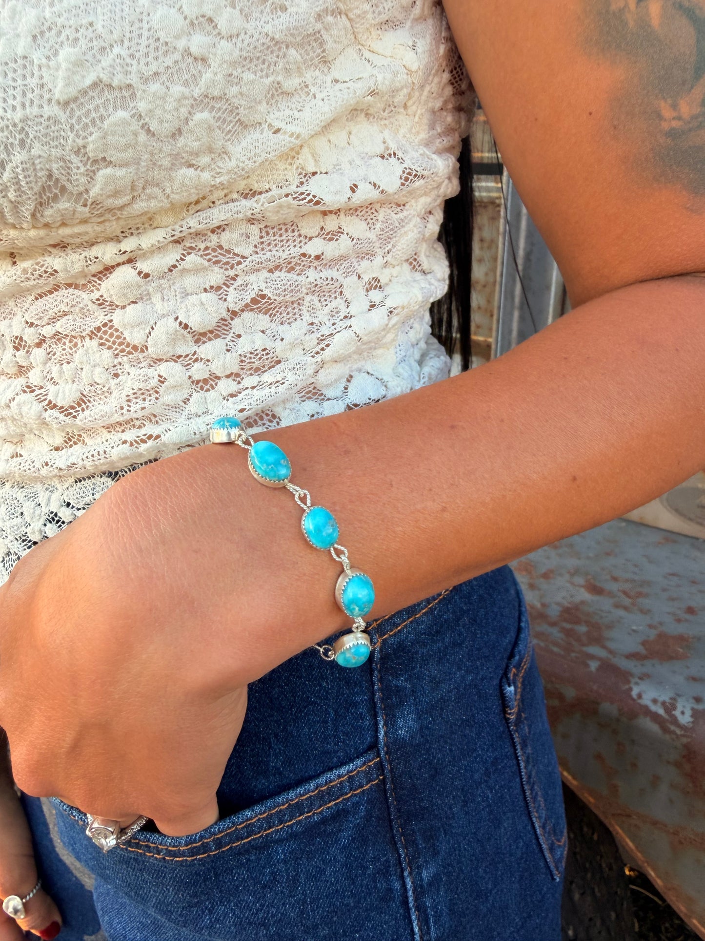 White water turquoise bracelet