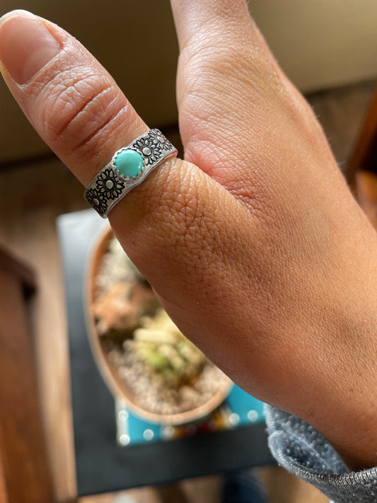 Turquoise floral ring