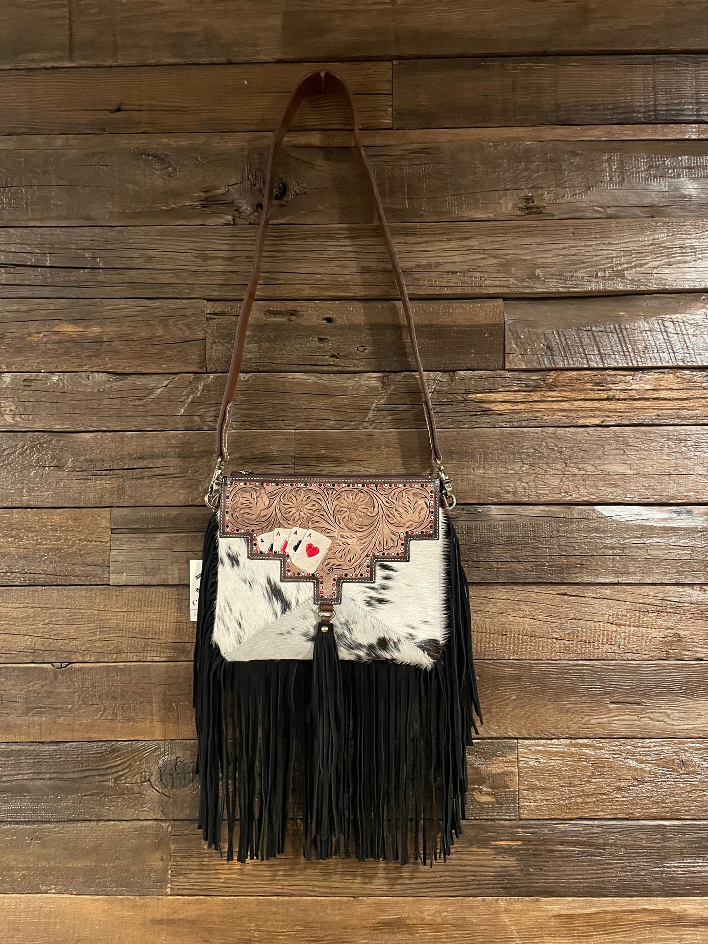 Gambler Cowhide and Tooled Leather Western Purse