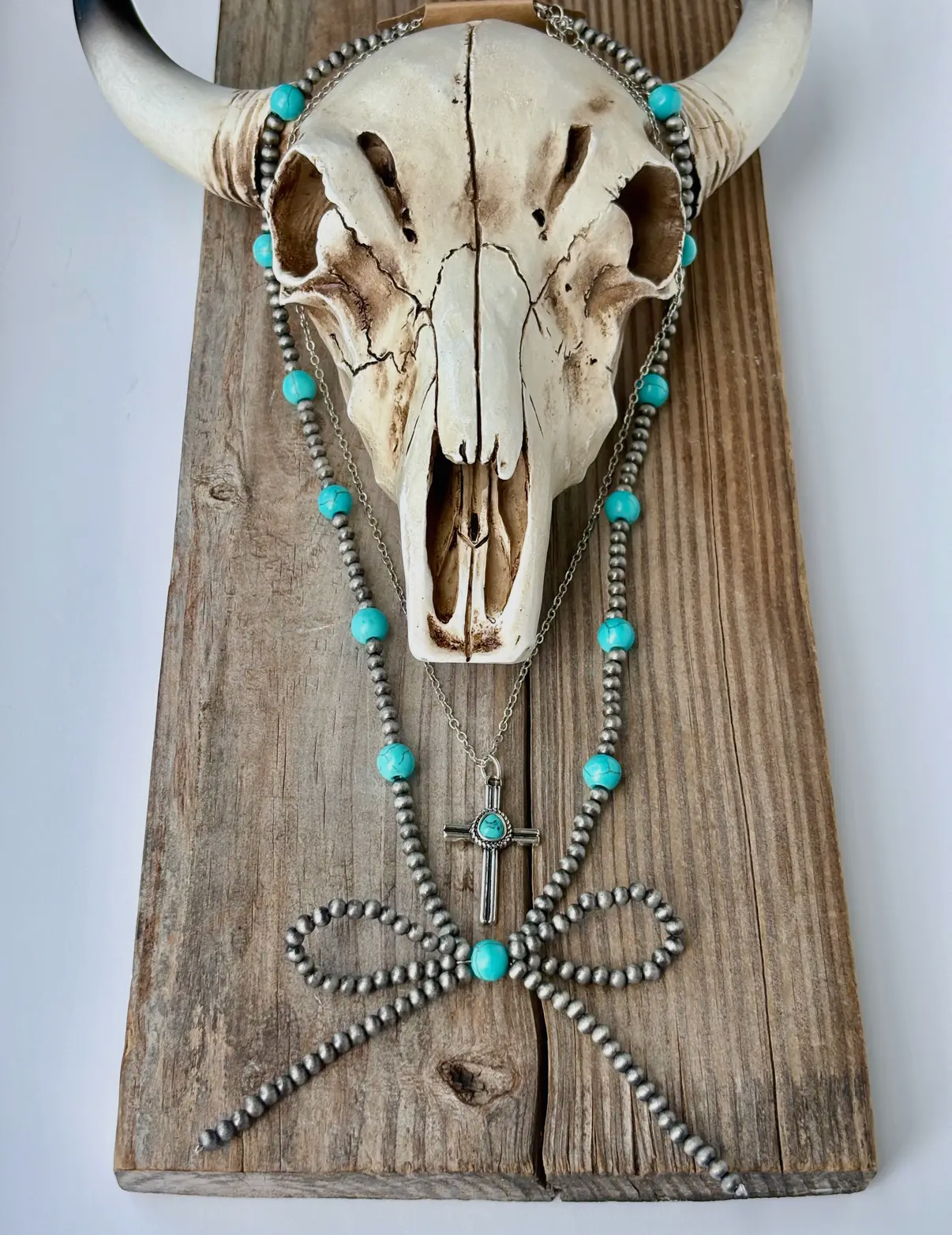 Bow and cross Navajo necklace