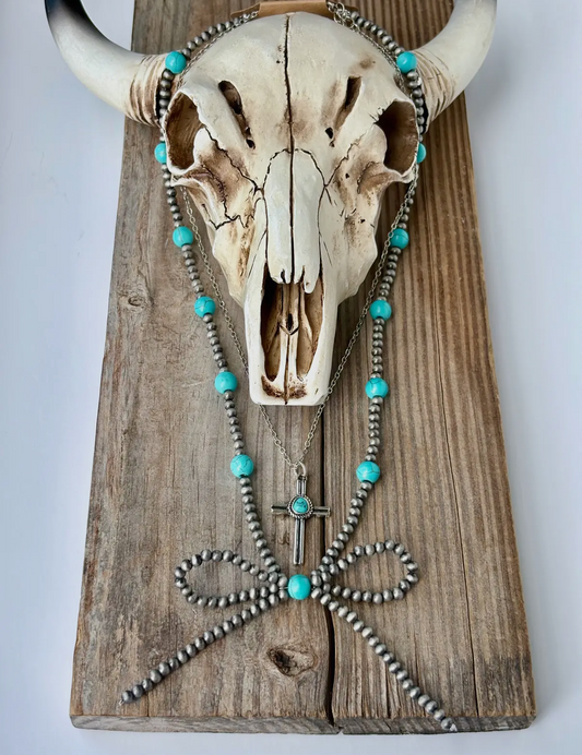 Bow and cross Navajo necklace