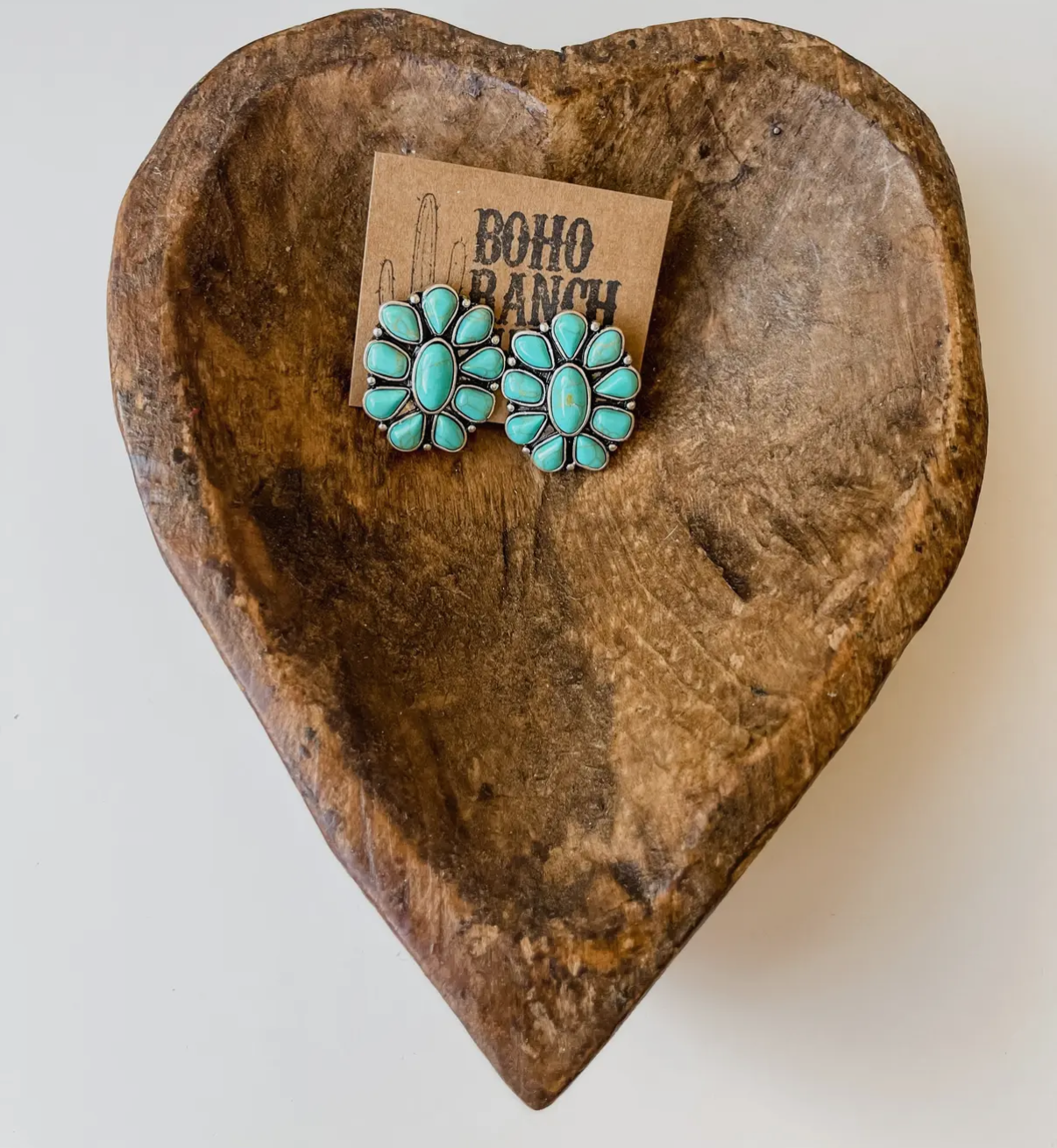 Turquoise cluster earrings