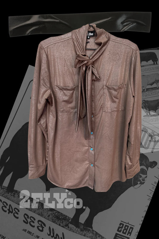 Leather outlaw button up