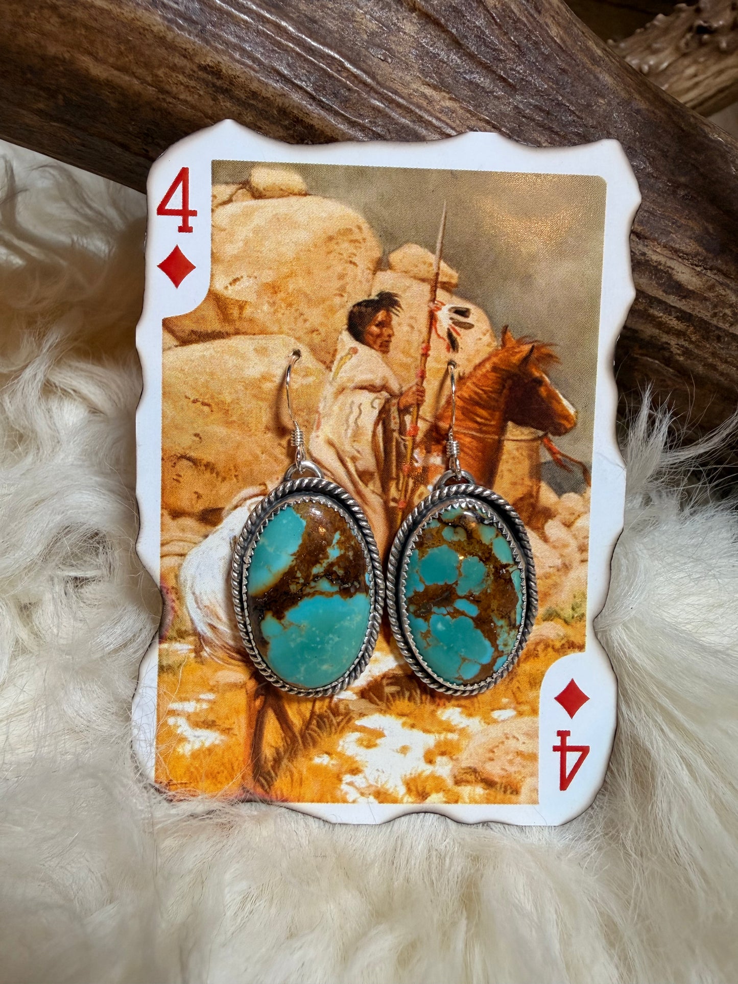 Turquoise mountain earrings