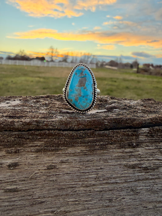 Baby blue turquoise ring