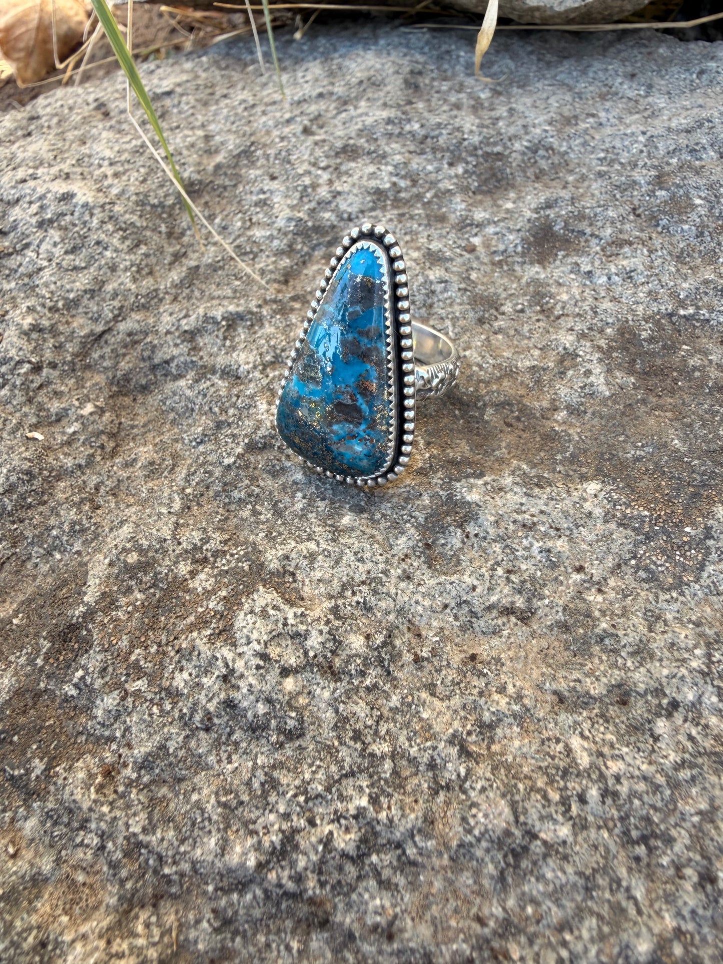 Turquoise pyrite Ring