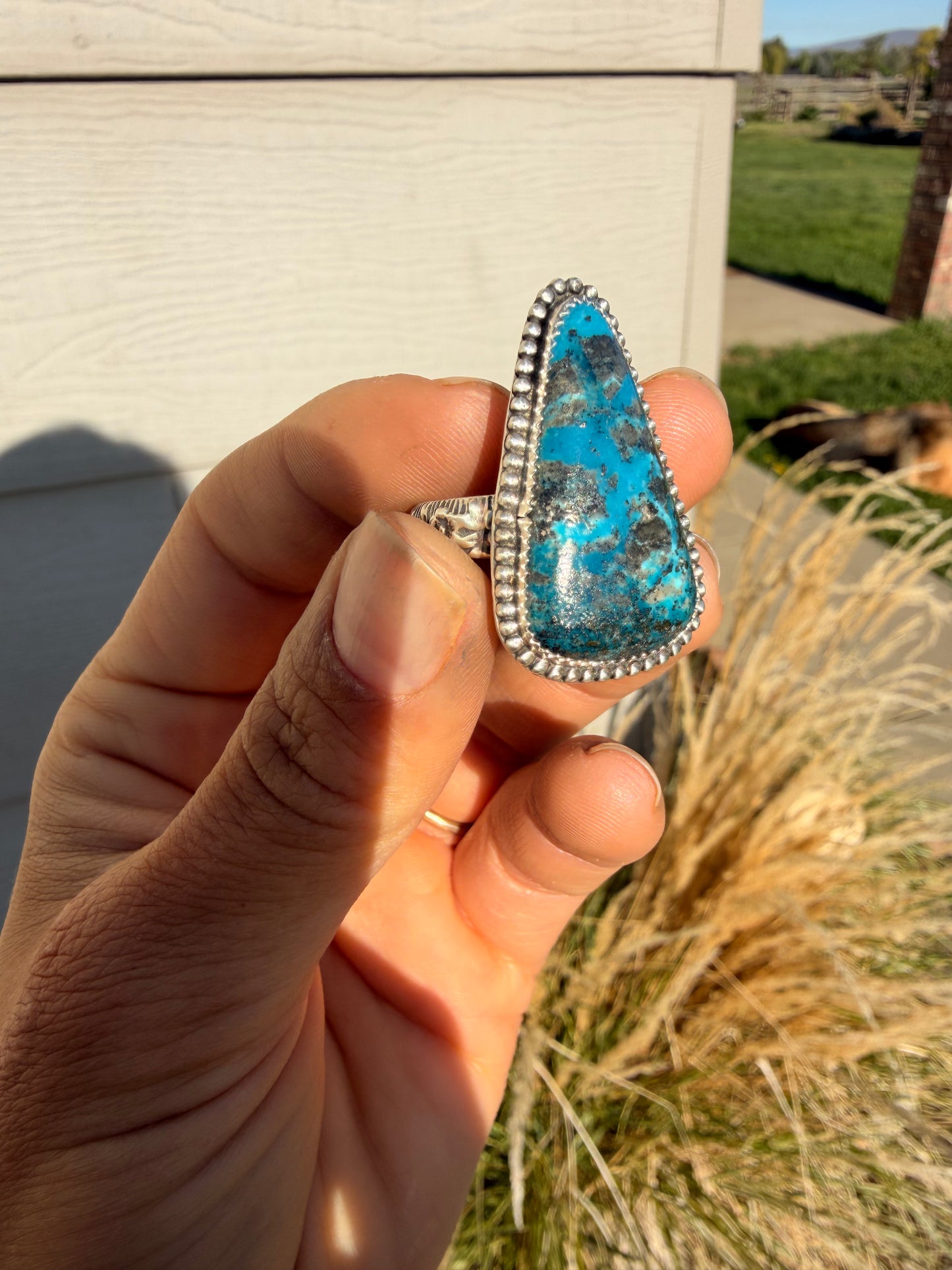 Turquoise pyrite Ring