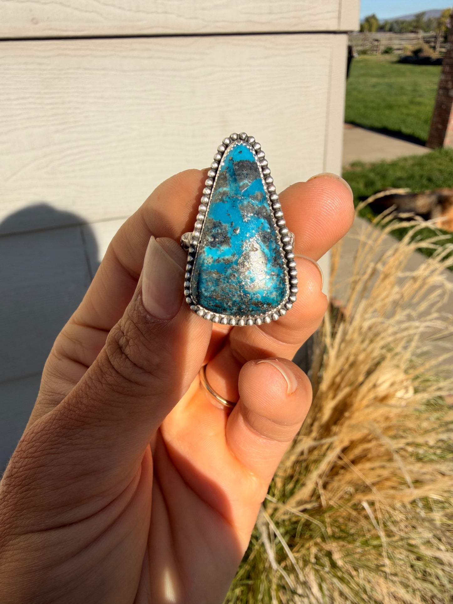 Turquoise pyrite Ring