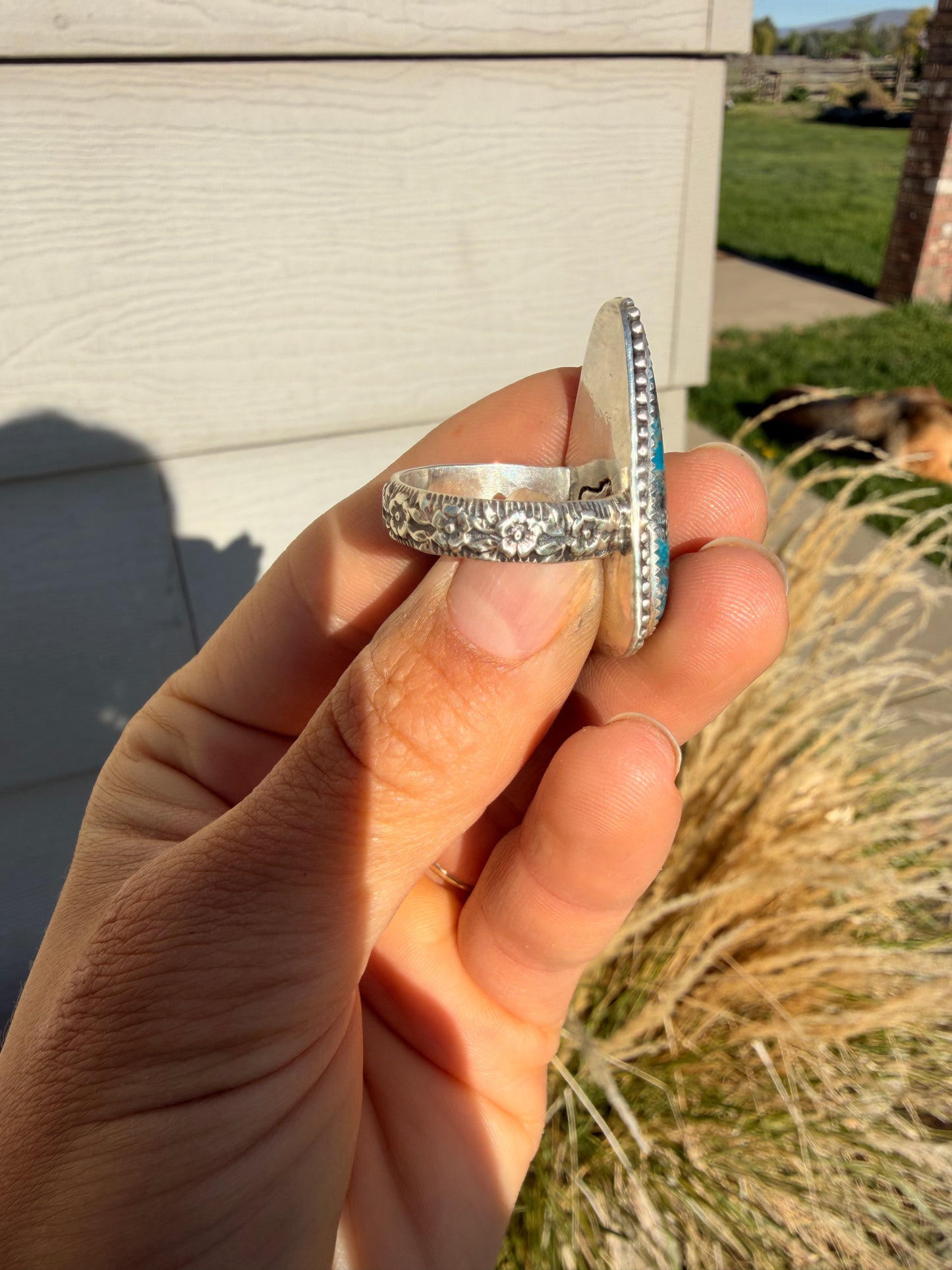 Turquoise pyrite Ring
