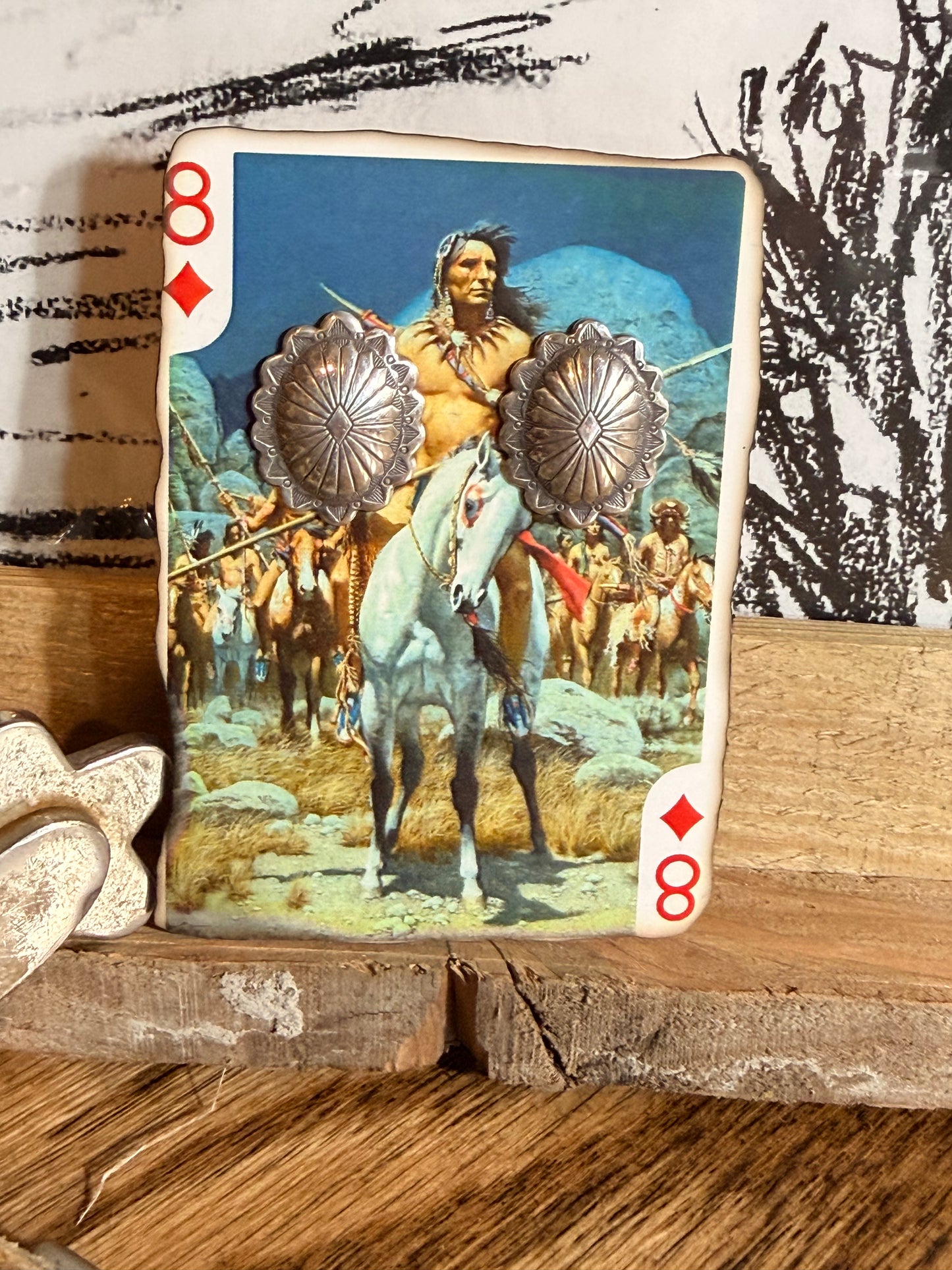 Concho stud earrings