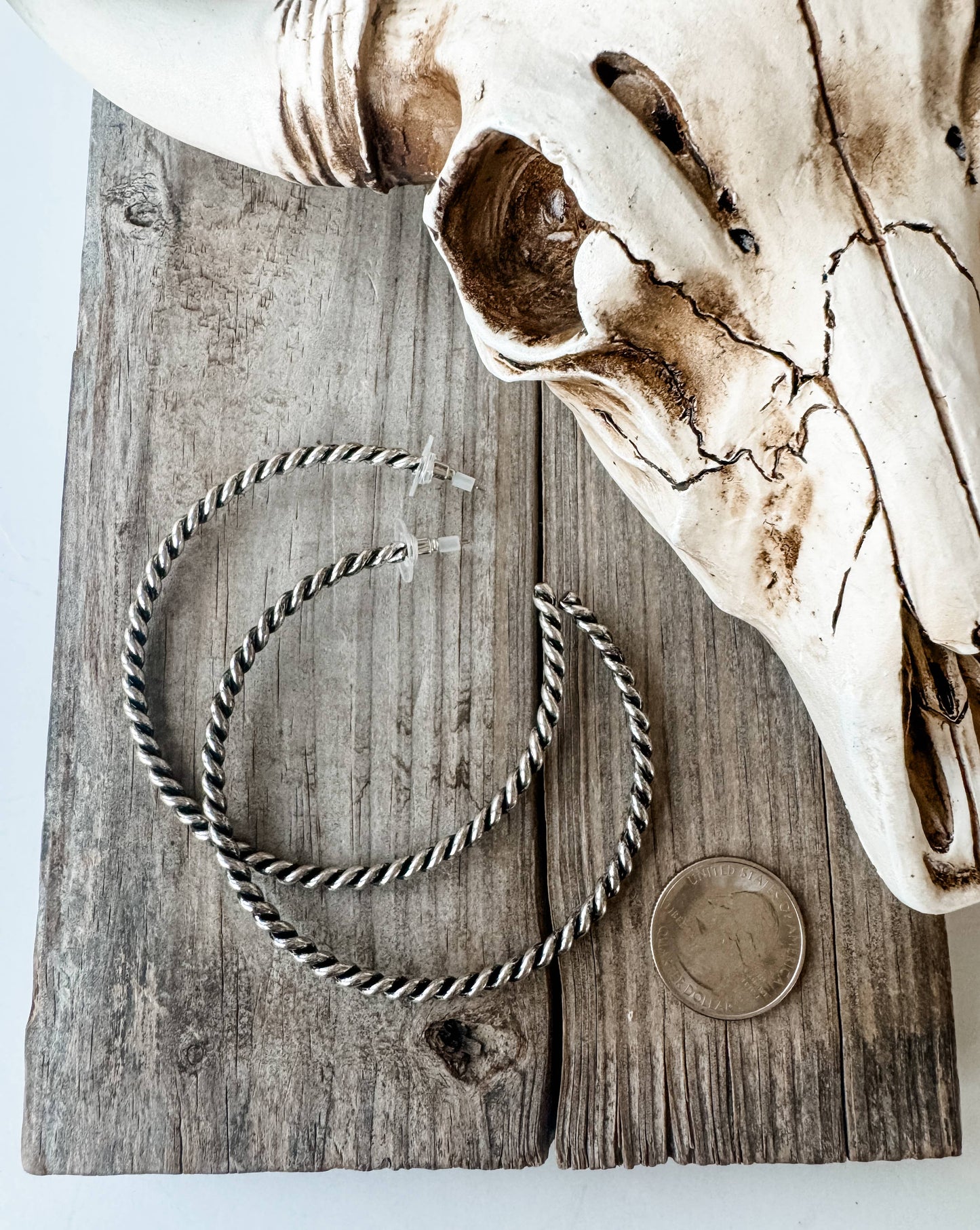 2.75” Navajo Pearl Hoops Earrings