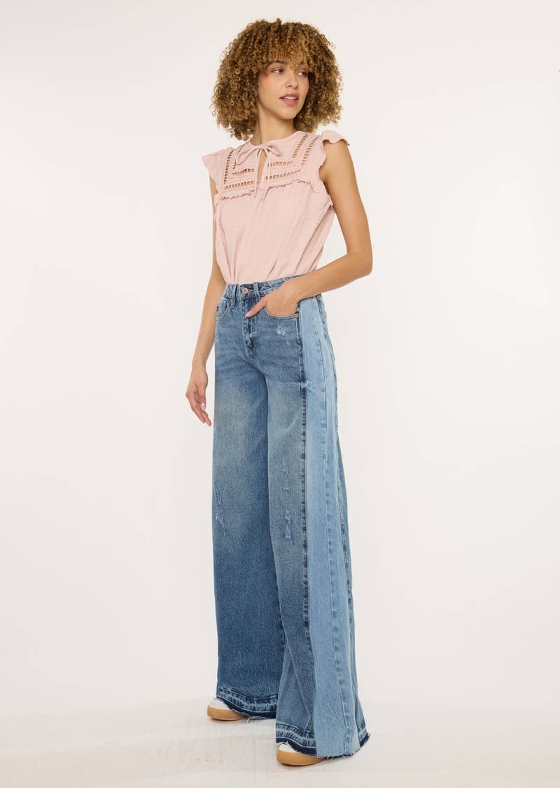 HIGH RISE WIDE LEG JEANS-KC5521M: MEDIUM / 11/29