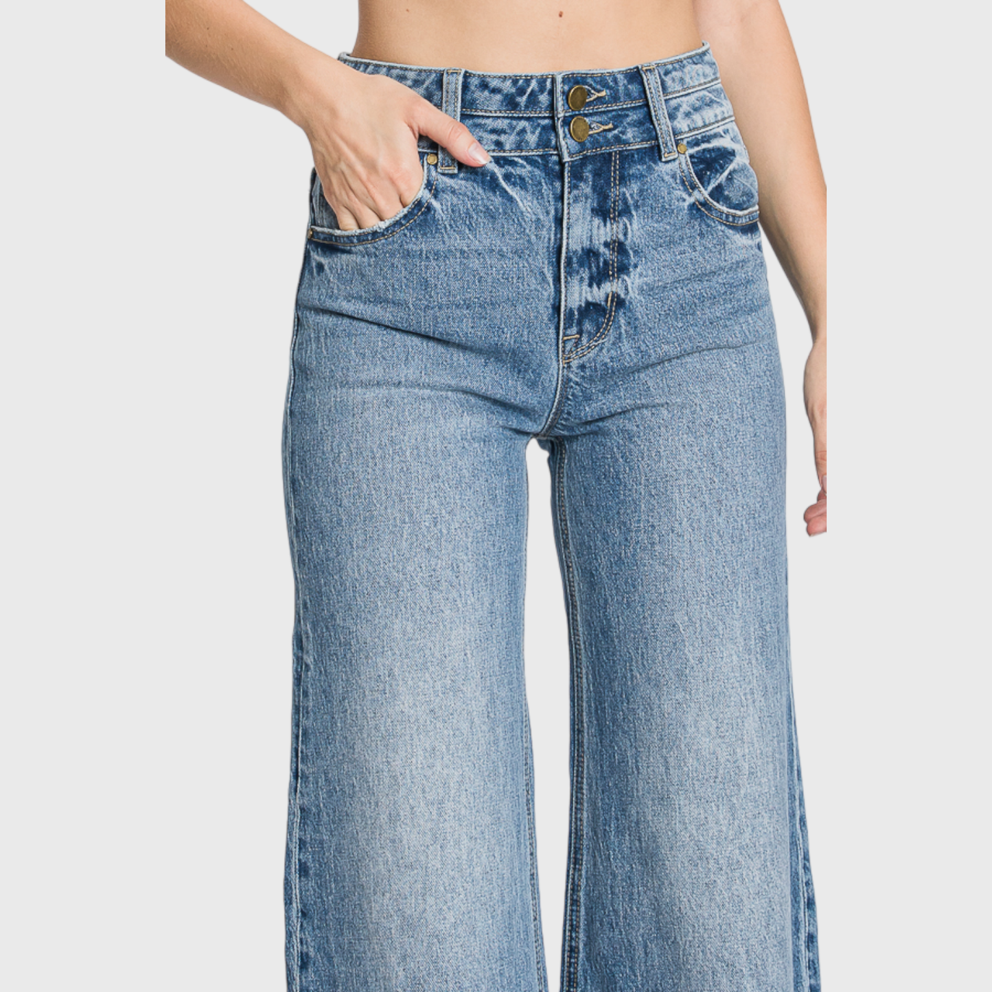 HIGH WAISTED COMFORT STRETCH VINTAGE WIDE LEG