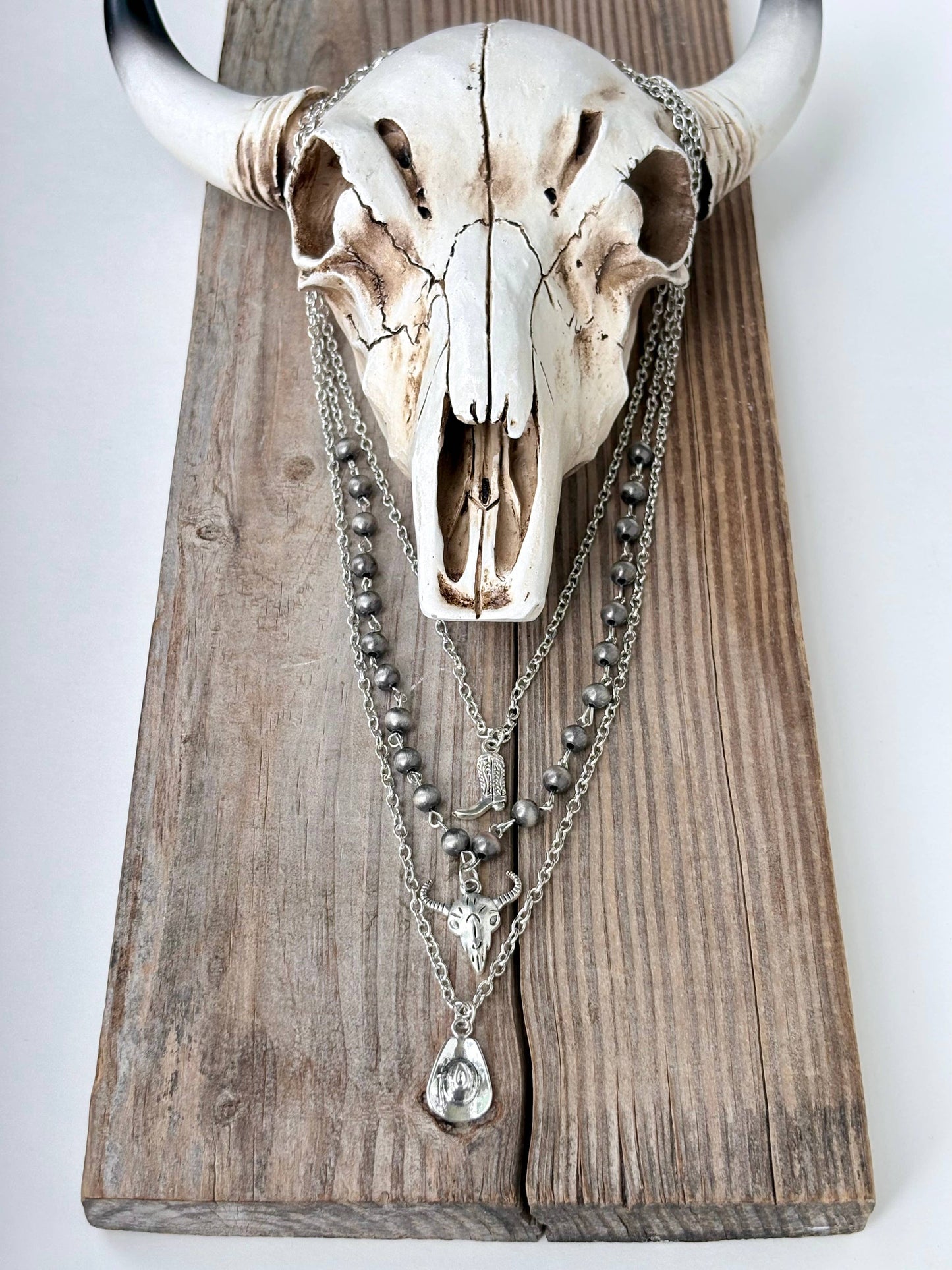 3 Layer Western Style Pendant Necklace Set