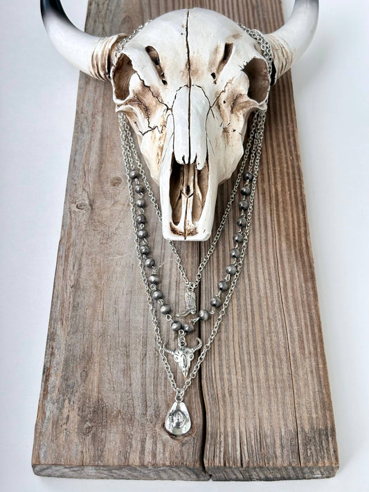 3 Layer Western Style Pendant Necklace Set