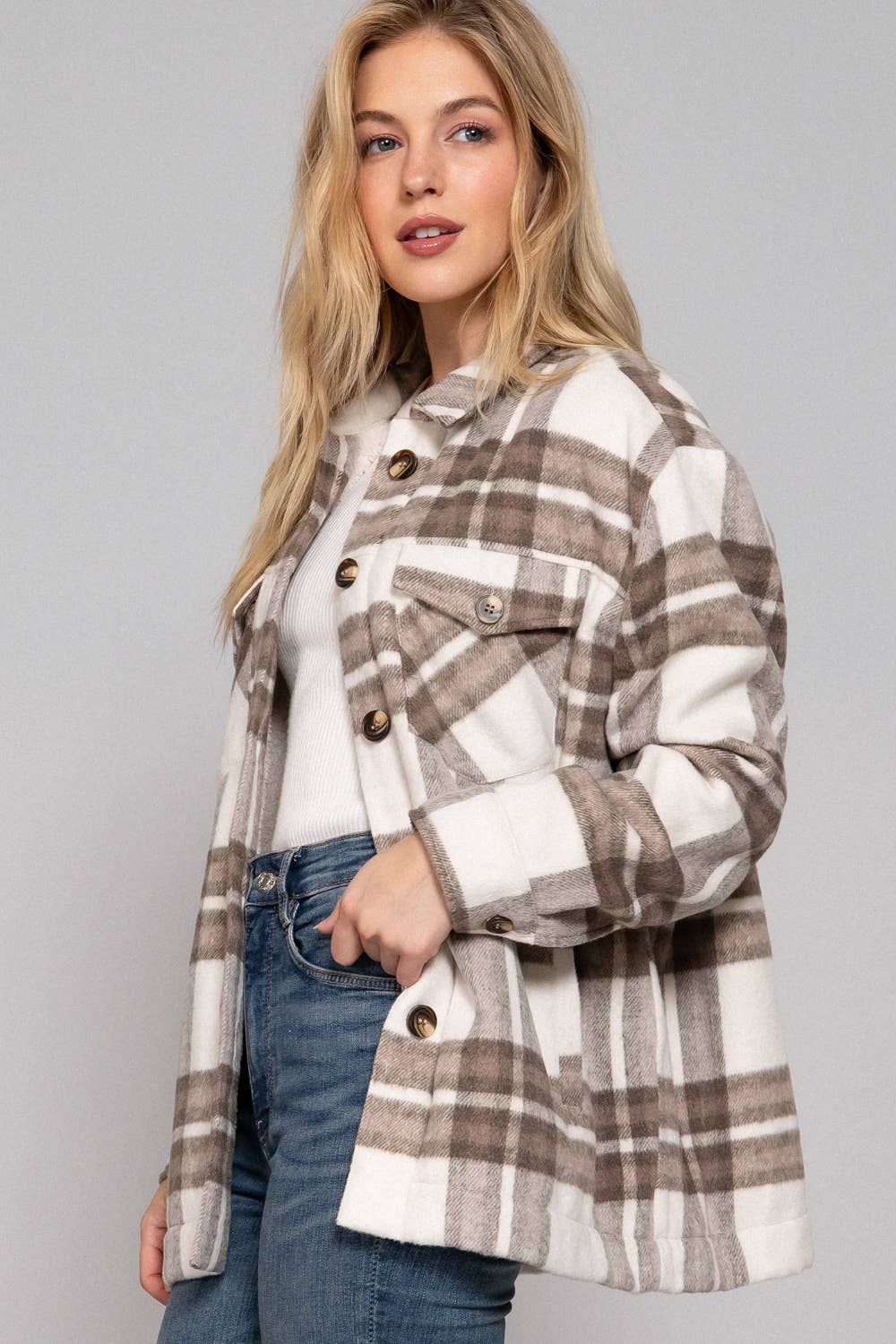 Plush Plaid Jacket