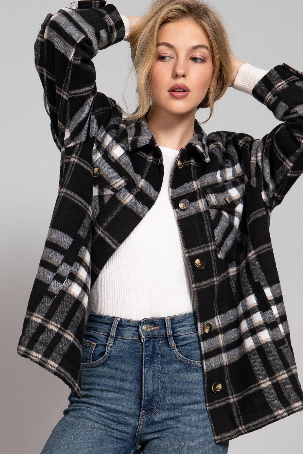 Plush Plaid Jacket