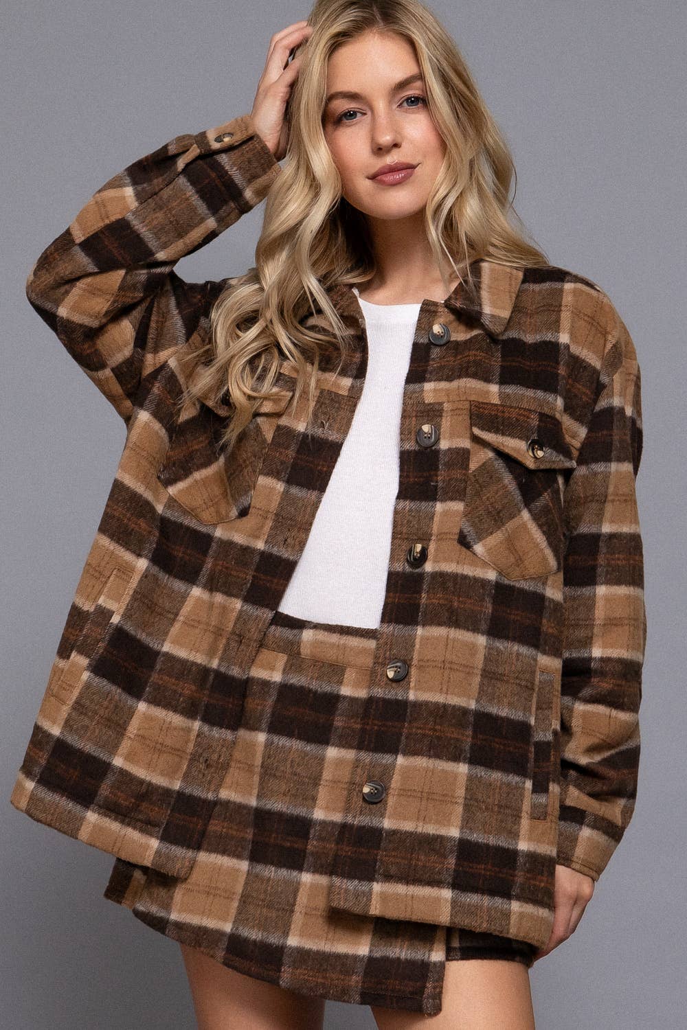 Plush Plaid Jacket
