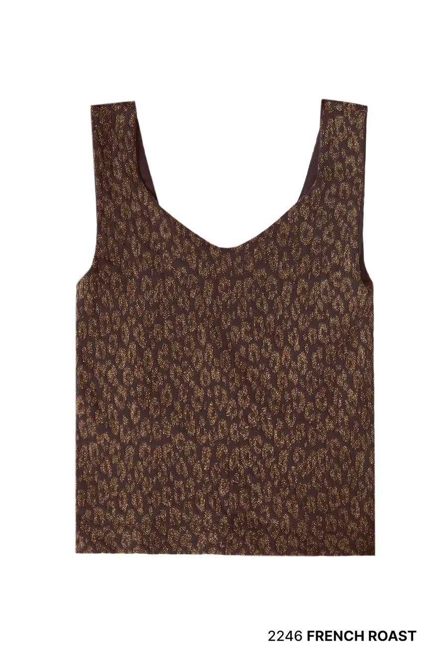 Lurex Leopard Tank Top French Roast