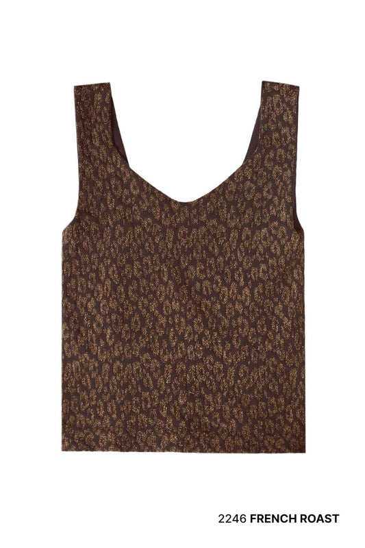 Lurex Leopard Tank Top French Roast