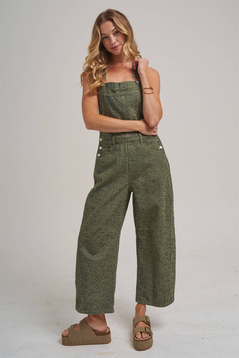 VINTAGE LEOPARD OVERALL JUMPSUIT_JLB80013-03: VINTAGE MOCHA / S-M-L(2-2-2)