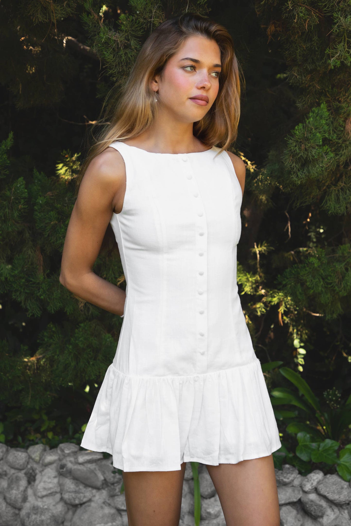 LINARA Low Drop Waist Boat Neck Mini Dress: Black / 3 SMALL • 2 MEDIUM • 1 LARGE