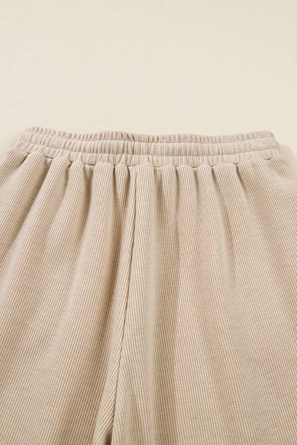 Drawstring Pullover Hoodie and High Waist Pants Corduroy Leopard set