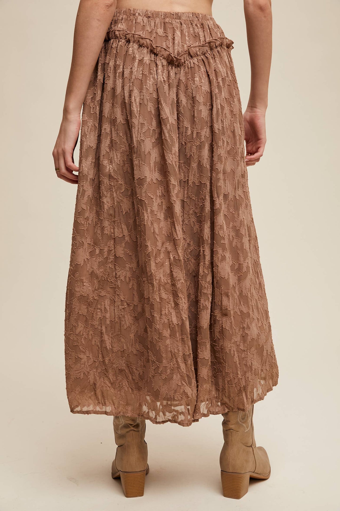 Floral Textured Maxi Skirt
