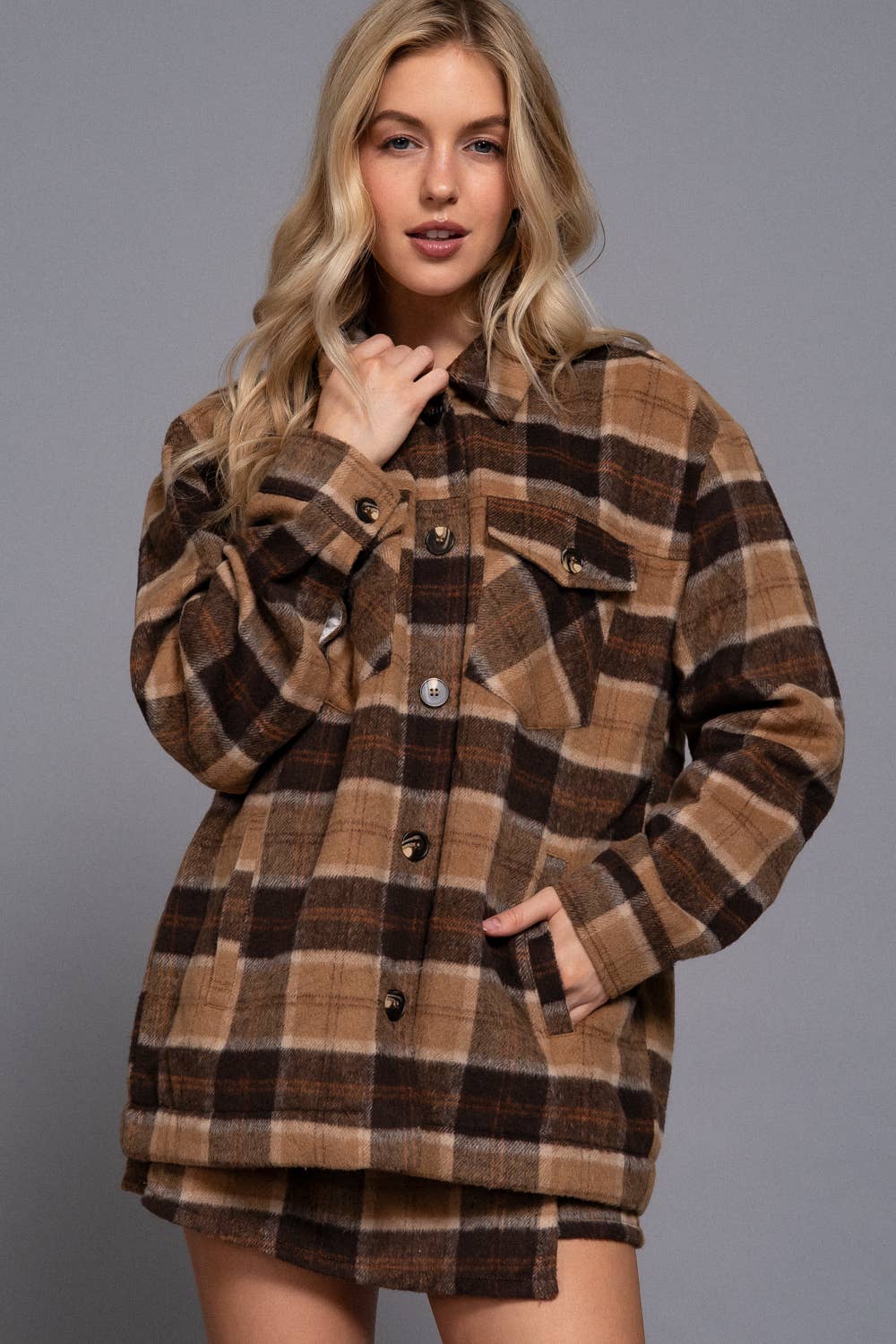 Plush Plaid Jacket