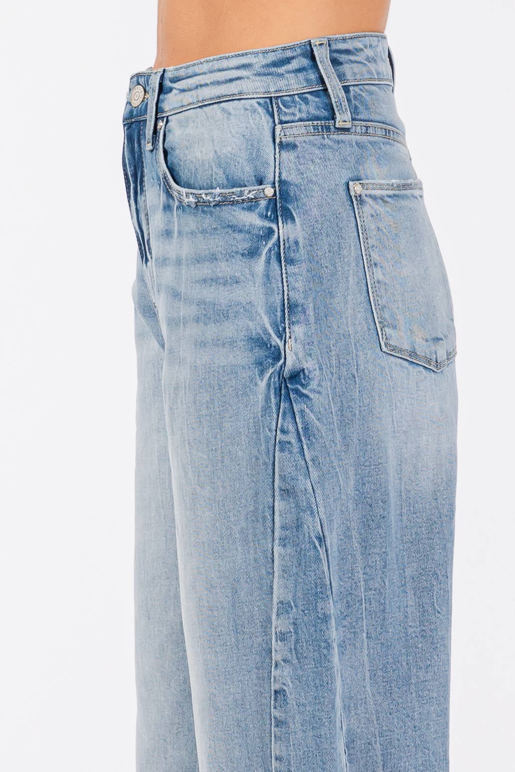P1305X-LM SIDE SEAM DETAILING HIGH RISE COMFORT BARREL JEANS: 9/28