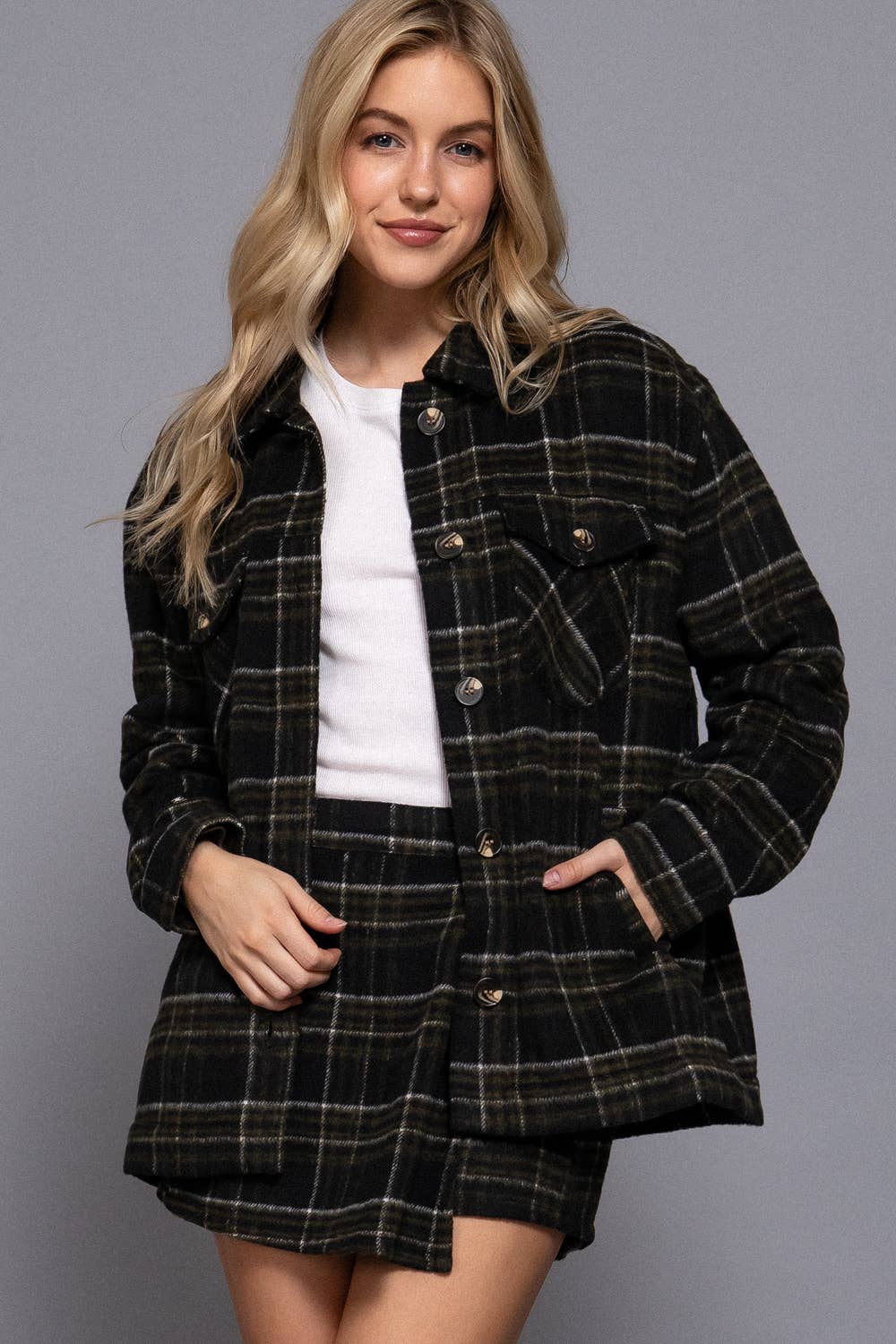 Plush Plaid Jacket