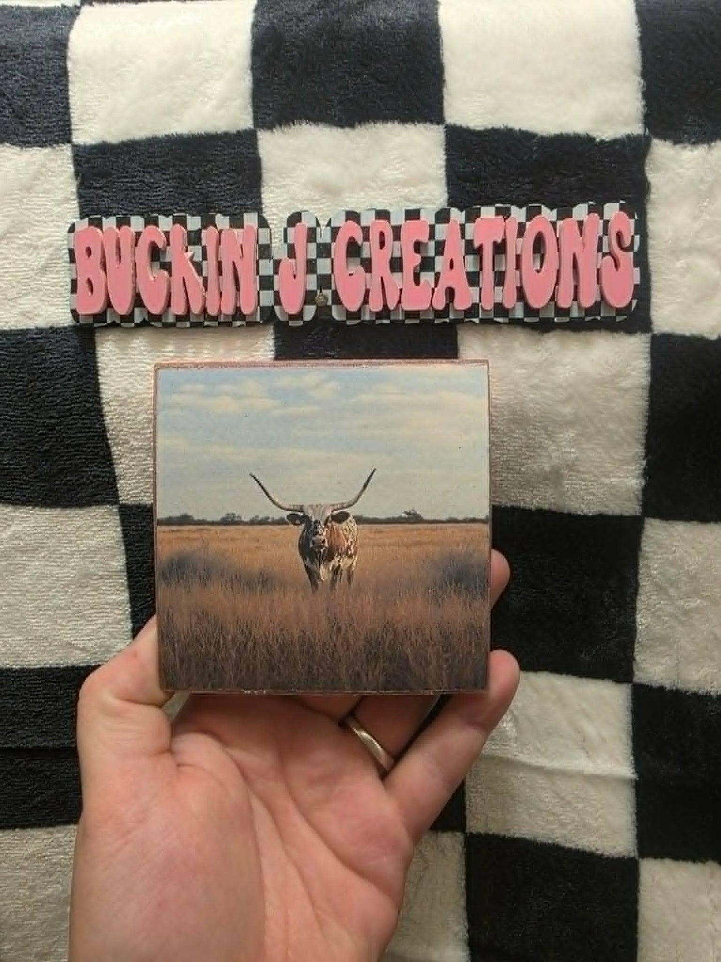Cow Themed Square CARDSTOCK | Handmade Car Freshie