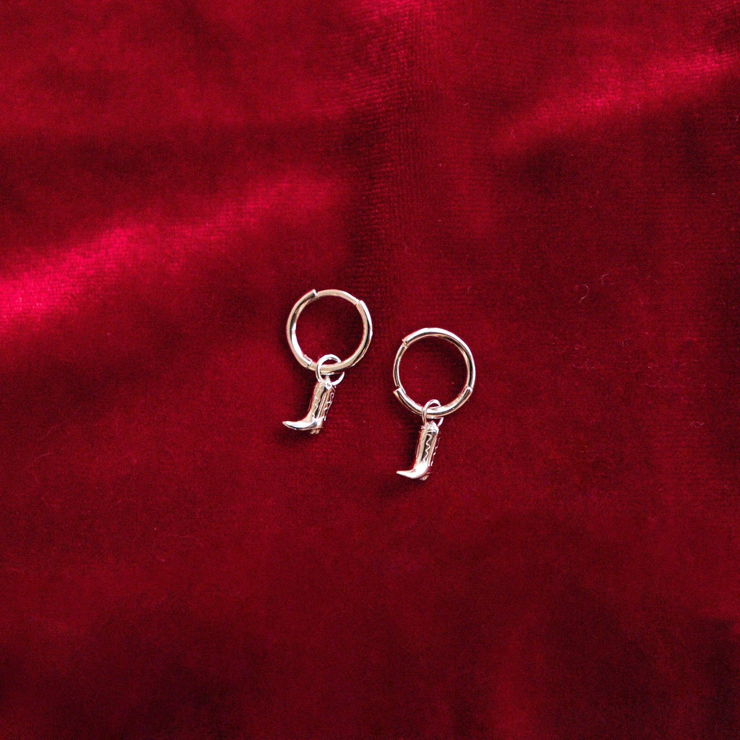 Dolly Boot Hoops: Silver