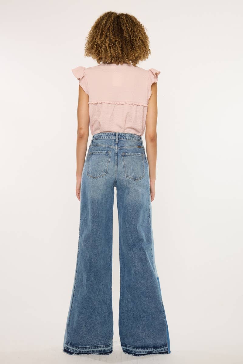 HIGH RISE WIDE LEG JEANS-KC5521M: MEDIUM / 11/29