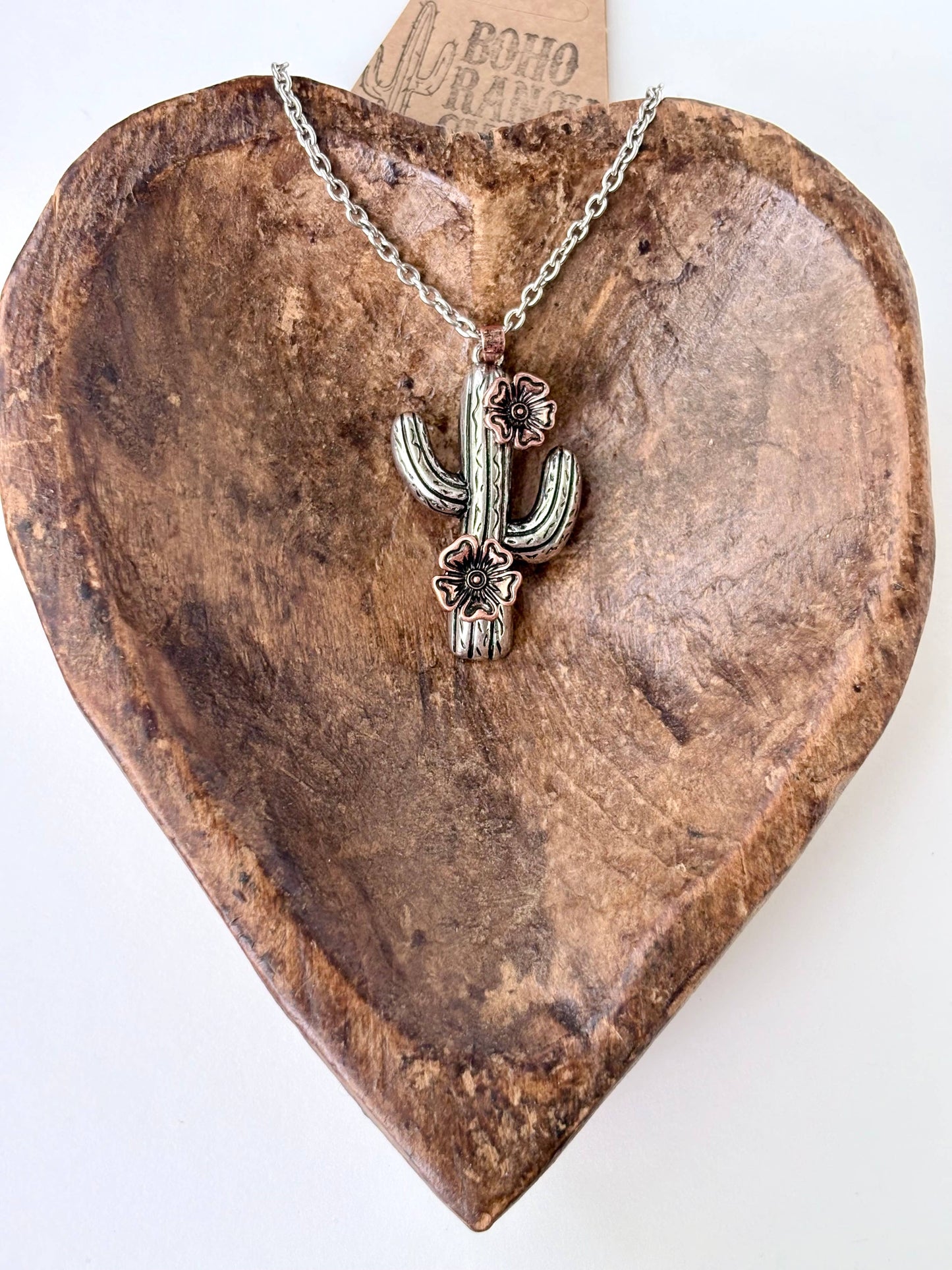Western Style Cactus Pendant Necklace