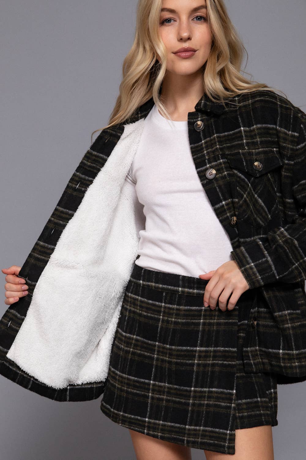 Plush Plaid Jacket
