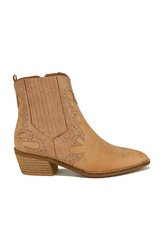 Tan western booties