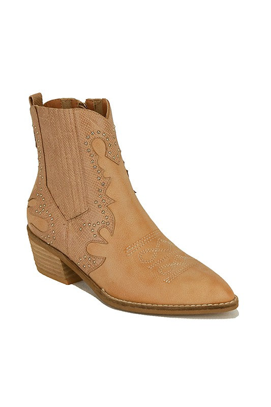 Tan western booties